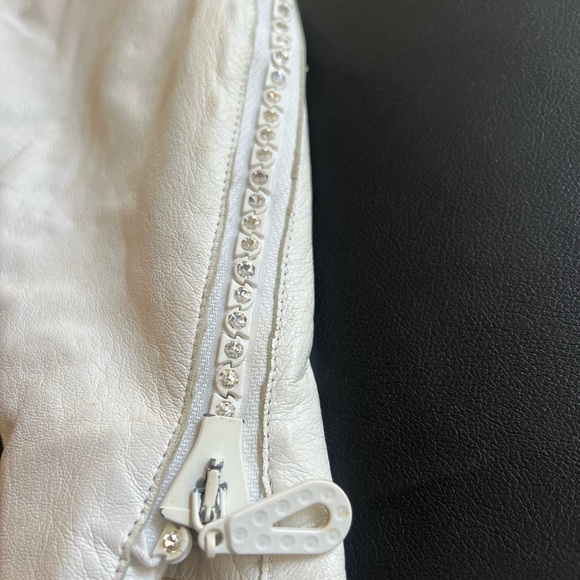 Kippy's Women's Jacket White 100% Leather BLING Size 8 - Picture 2 of 15